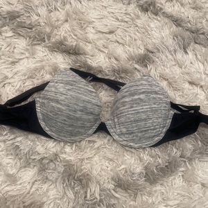 Black and gray push up bra